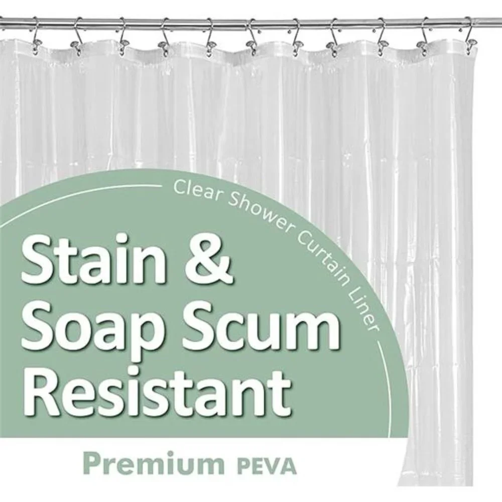 Barossa Design Plastic Shower Liner Clear - Premium PEVA Shower Curtain Liner